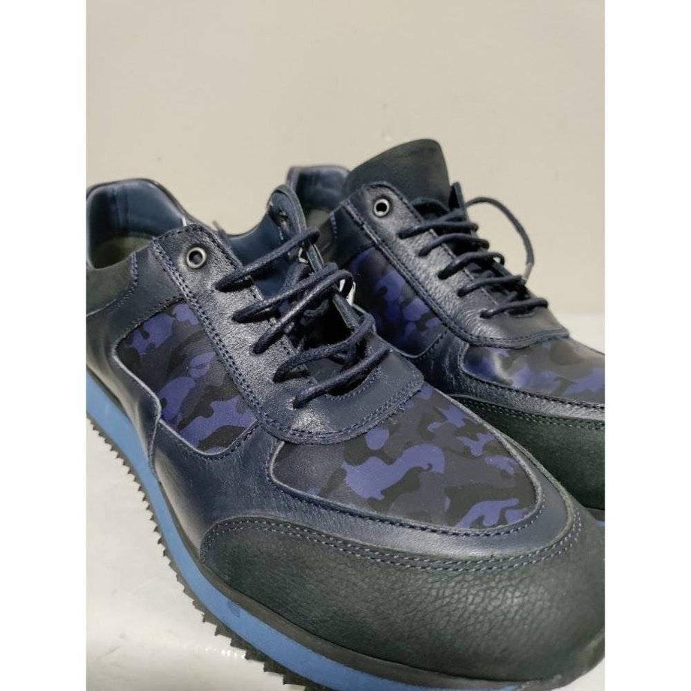 NWOB Sarar Camouflage Running Sneaker Shoes Lace Up Navy Mens Size 8.5